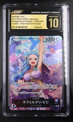 2023 One Piece Kingdoms of Intrigue (OP04) Japanese Nefeltari Vivi (Borderless) Alt Art #OP04-001 CGC 10 Pristine