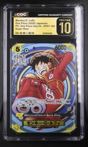 [SLAB-CGC-6142944066] 2024 Premium Collection One Piece Day'24 Japanese Monkey D. Luffy #OP07-109 CGC 10 Pristine