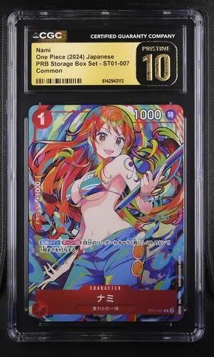 2024 One Piece Premium Booster: Storage Box Set Japanese Nami (Borderless) #ST01-007 CGC 10 Pristine