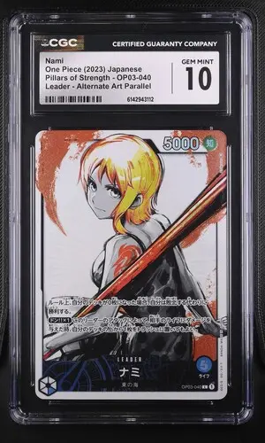 2023 One Piece Pillars of Strength (OP03) Japanese Nami Alternate Art Parallel #OP03-040 CGC 10