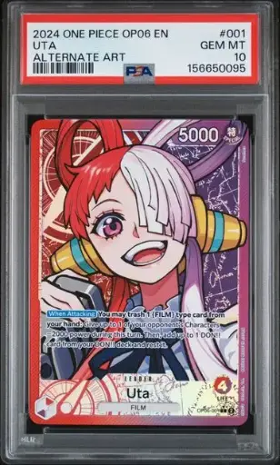[SLAB-PSA-156650095] 2024 One Piece Op06-Wings of the Captain Uta Alternate Art #001 PSA 10