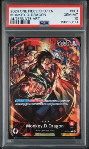 [SLAB-PSA-156650111] 2024 One Piece Op07-500 Years in the Future Monkey D. Dragon Alternate Art #001 PSA 10