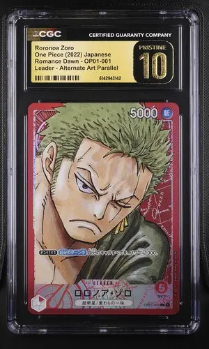 2022 One Piece Romance Dawn (OP01) Japanese Roronoa Zoro (Map Text Box) Alt. Art #OP01-001 CGC 10 Pristine