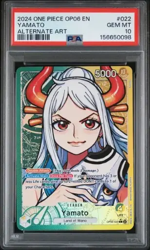 [SLAB-PSA-156650098] 2024 One Piece Op06-Wings of the Captain Yamato Alternate Art #022 PSA 10