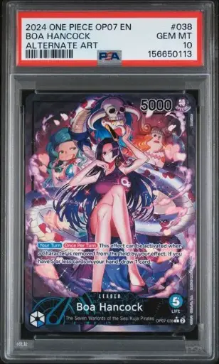[SLAB-PSA-156650113] 2024 One Piece Op07-500 Years in the Future Boa Hancock Alternate Art #038 PSA 10