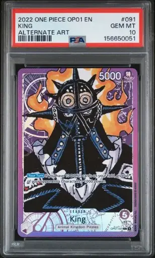 [SLAB-PSA-156650051] 2022 One Piece Op01-Romance Dawn King Alternate Art #091 PSA 10