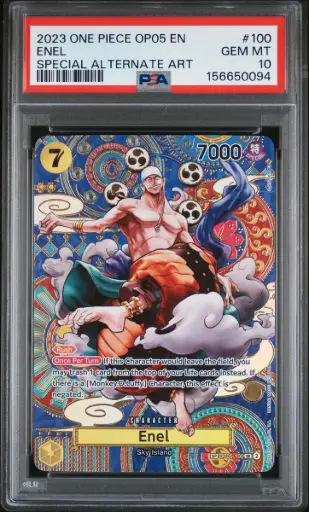 [SLAB-PSA-156650094] 2023 One Piece Op05-Awakening of the New Era Enel Special Alternate Art #100 PSA 10