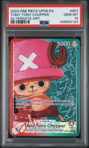 [SLAB-PSA-156650124] 2024 One Piece Op08-Two Legends Tony Tony Chopper Alternate Art #001 PSA 10