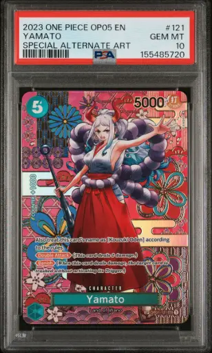 [SLAB-PSA-155485720] 2023 One Piece Op05-Awakening of the New Era Yamato Special Alternate Art #121 PSA 10