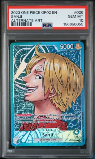 [SLAB-PSA-156650055] 2023 One Piece Op02-Paramount War Sanji Alternate Art #026 PSA 10