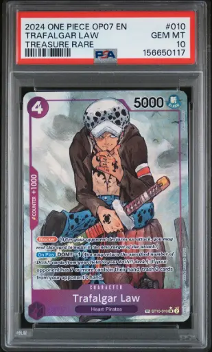 [SLAB-PSA-156650117] 2024 One Piece Op07-500 Years in the Future Trafalgar Law Treasure Rare #010 PSA 10