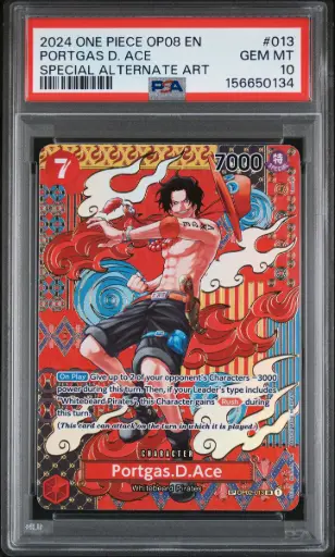 [SLAB-PSA-156650134] 2024 One Piece Op08-Two Legends Portgas D. Ace Special Alternate Art #013 PSA 10