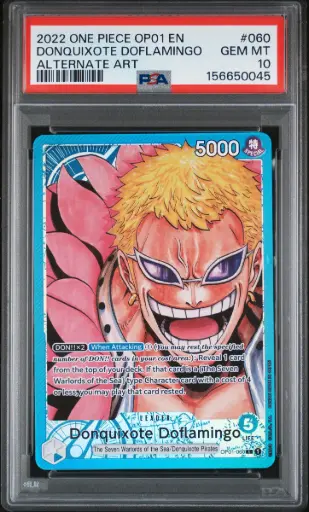 [SLAB-PSA-156650045] 2022 One Piece Op01-Romance Dawn Donquixote Doflamingo Alternate Art #060 PSA 10