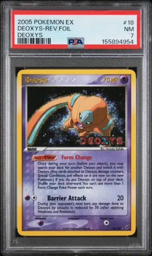 [SLAB-PSA-155894954] 2005 Pokemon Ex Deoxys Deoxys-Reverse Foil #18 PSA 7