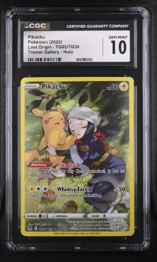 [SLAB-CGC-6142983125] 2022 Pokemon Lost Origin Pikachu Trainer Gallery Holo #TG05/TG30 CGC 10