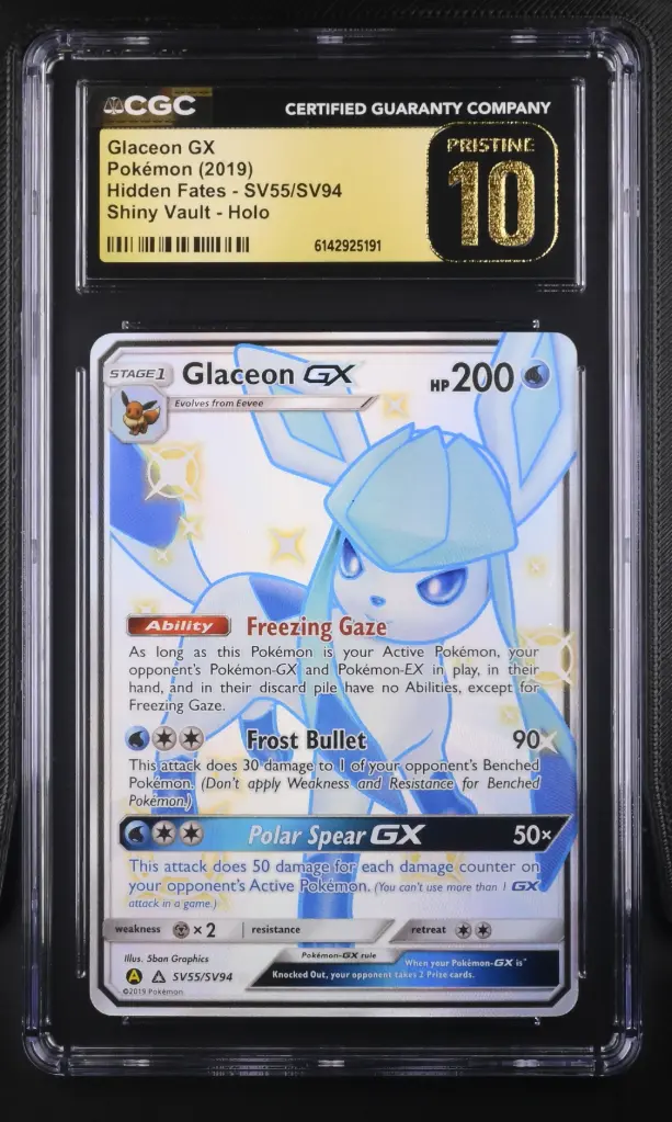 2019 Pokemon Hidden Fates SV55/SV94 Glaceon GX Shiny Vault Holo CGC 10 Pristine