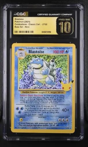 [SLAB-CGC-6145010298] 2021 Pokemon Celebrations - Classic Collection Blastoise Base Set Holo #2/102 CGC 10 Pristine