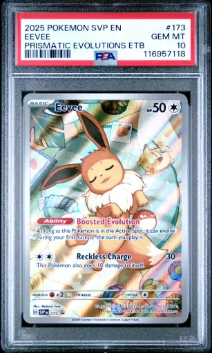 [SLAB-PSA-116957118] 2025 Pokemon Svp En-Sv Black Star Promo Eevee Prismatic Evolutions Elite Trainer Box #173 PSA 10