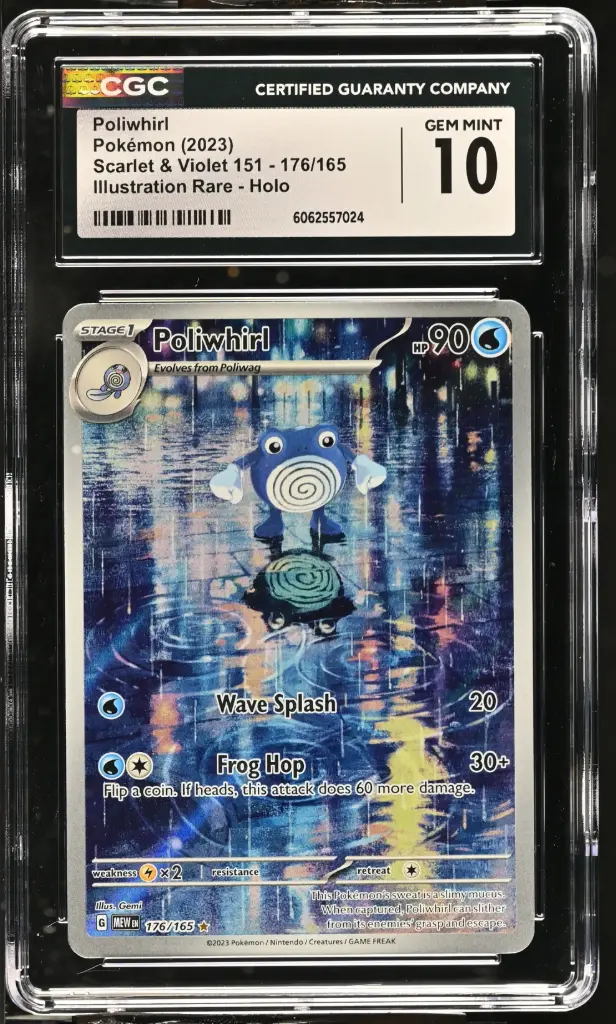 2023 Pokemon Scarlet & Violet 151 - MEW EN Poliwhirl Illustration Rare Holo #176/165 CGC 10