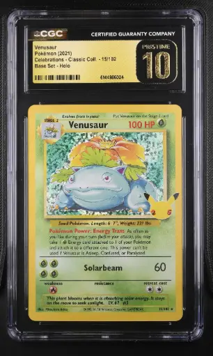 [SLAB-CGC-6144986024] 2021 Pokemon Celebrations - Classic Collection Venusaur Base Set Holo #15/102 CGC 10 Pristine