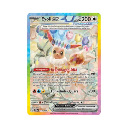 [DEK-PRE-167-DE-NM] Evoli ex [Rainbow DNA | Coruscating Quartz] (Eevee ex) - Prismatic Evolutions - #167 - DE