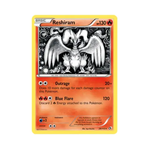 [DEK-LTR-028-EN-NM] Reshiram [Wutanfall | Blauflammen] (Reshiram) - Legendary Treasures - #28 - EN